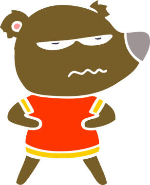 bir insan tarafından çizilmiş ayı düz renkli çizgi film.