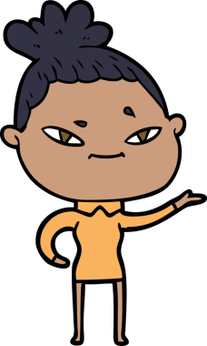 Bir insan tarafından çizilmiş karikatür kadın.