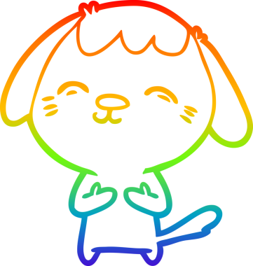 gökkuşağı gradyan çizimi Mutlu bir çizgi köpek çizimi Bir insan tarafından çizilmiş