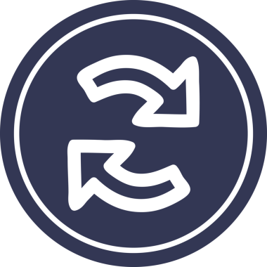 Bir insan tarafından çizilmiş ok dairesel simgesi geri dönüşümü