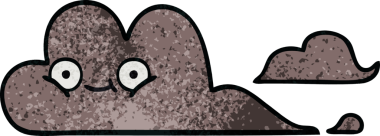 Bir insan tarafından çizilmiş fırtına bulutunun retro grunge deseni.