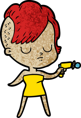 Bir insan tarafından çizilmiş karikatür kadın.