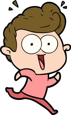 Bir insan tarafından çizilmiş heyecanlı bir çizgi film.