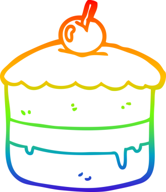 gökkuşağı gradyan çizgisi bir insan tarafından çizilmiş bir çizgi film pastası