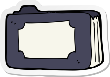 Bir insan tarafından çizilmiş bir karikatür iş klasörünün etiketi