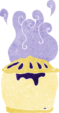 Bir insan tarafından çizilmiş yaban mersinli turta.