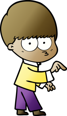 Bir insan tarafından çizilmiş sinirli çizgi film çocuğu.