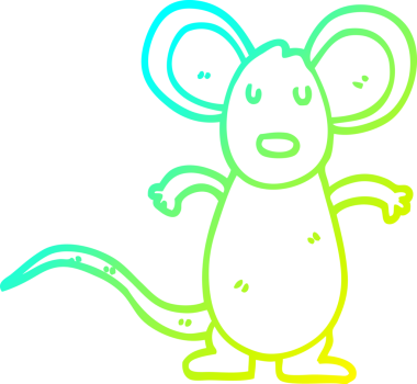 Bir insan tarafından çizilmiş bir fare faresinin soğuk çizgi çizimi