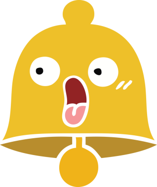 Bir insan tarafından çizilmiş eski bir çanın düz rengi