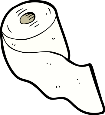 bir insan tarafından çizilmiş tuvalet kağıdı.