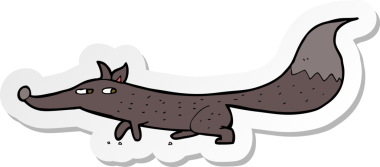 Bir insan tarafından çizilmiş küçük tilki çizgi film etiketi.