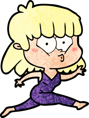 Bir insan tarafından çizilen çizgi filmdeki kadın.