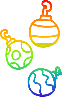 gökkuşağı gradyan çizimi bir insan tarafından çizilmiş bir çizgi film Xmas mücevherleri