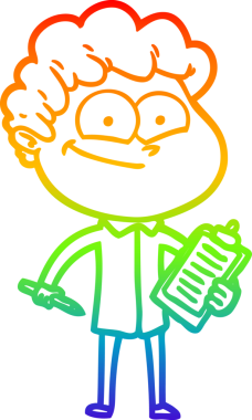 Bir insan tarafından çizilmiş mutlu bir adamın çizgi çizimi.