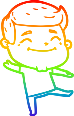 gökkuşağı gradyanı çizimi bir insan tarafından çizilmiş mutlu bir çizgi film adamı