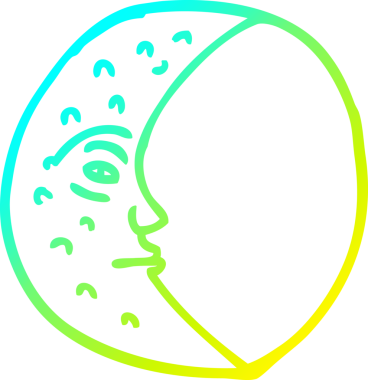 Bir insan tarafından çizilmiş hilal şeklinde soğuk bir çizgi.