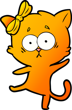 Bir insan tarafından çizilmiş çizgi film kedisi.