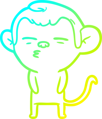 Bir insan tarafından çizilmiş şüpheli bir maymunun soğuk gradyan çizimi