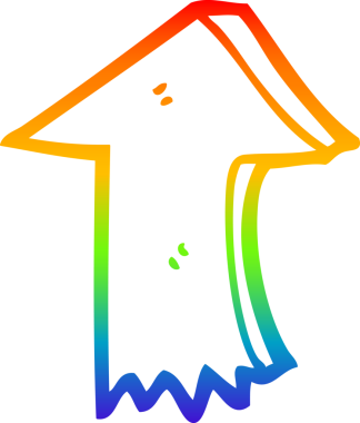 gökkuşağı gradyan çizgi çizimi Bir insan tarafından çizilmiş ok