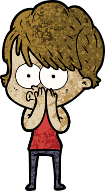 Bir insan tarafından çizilmiş karikatür kadın.