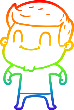 Bir insan tarafından çizilmiş gökkuşağı gradyan çizgi çizimi.