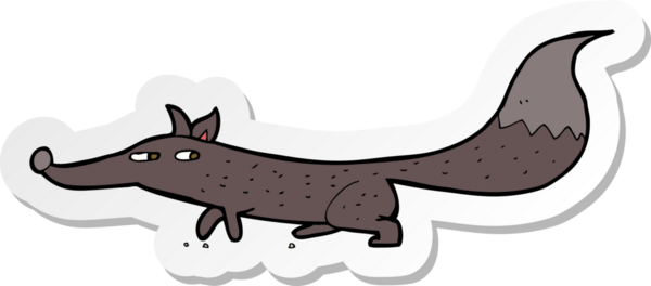 Bir insan tarafından çizilmiş küçük tilki çizgi film etiketi.