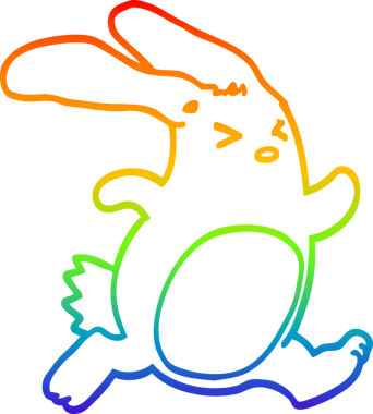 gökkuşağı gradyan çizgi çizimi bir insan tarafından çizilmiş bir çizgi tavşan