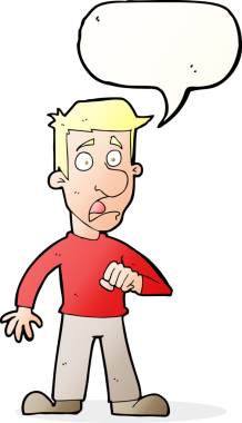 Bir insan tarafından çizilen konuşma baloncuğuyla adamı şok eden çizgi film.