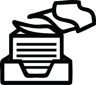 ofis kağıt yığını simgesi bir insan tarafından çizilmiş