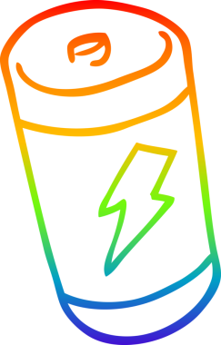 gökkuşağı gradyan çizgi çizimi bir insan tarafından çizilmiş bir karikatür pil