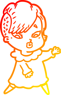 Bir çizgi film karakteri, bir insan tarafından çizilmiş bir kızı şaşırttı.