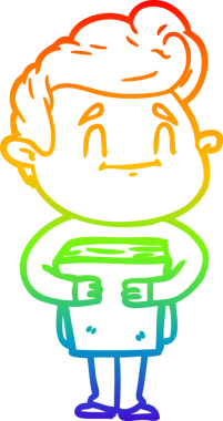 gökkuşağı gradyanı çizimi bir insan tarafından çizilmiş mutlu bir çizgi film adamı