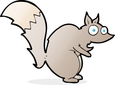 Bir insan tarafından çizilmiş komik ürkmüş sincap çizgi filmi