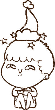 Bir insan tarafından çizilmiş Noel Adamı Kömürü