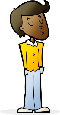 Bir insan tarafından çizilmiş sakin adam çizgi filmi.