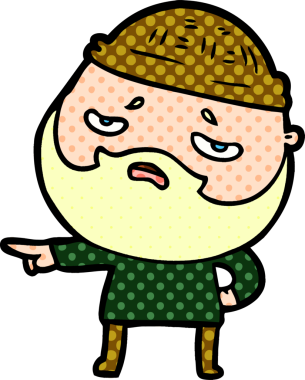 Bir insan tarafından çizilmiş sakallı endişeli bir adam.