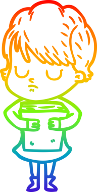 gökkuşağı gradyan çizimi bir insan tarafından çizilmiş bir karikatür kadın