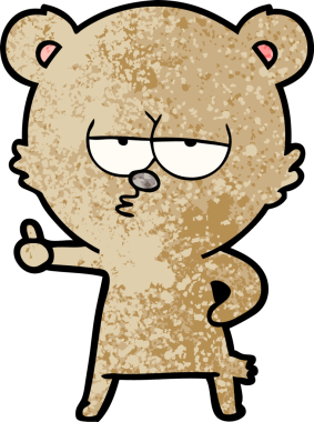 Bir insan tarafından çizilmiş bir çizgi film karakteri.