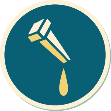 Bir insan tarafından çizilmiş geleneksel demir çivi stili dövme çıkartması.