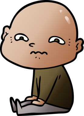 bir insan tarafından çizilmiş sinirli bir adam.