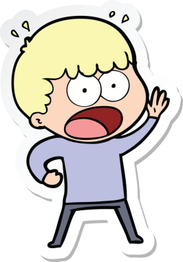 Bir insan tarafından çizilmiş bir karikatür çıkartması.