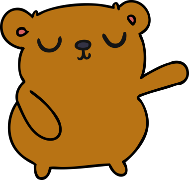 Bir insan tarafından çizilmiş şirin bir ayının serbest çizimi.