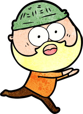 Çizgi film sakallı adam bir insan tarafından çizilmiş.