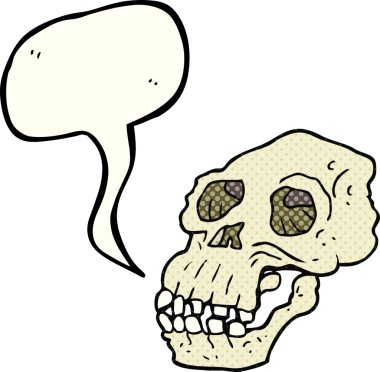 El yazısıyla çizilmiş çizgi roman konuşma balonu karikatürü Bir insan tarafından çizilmiş antik kafatası