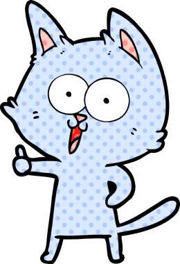 Bir insan tarafından çizilmiş komik çizgi film kedisi.