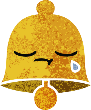 Bir insan tarafından çizilmiş bir çanın retro çizim tarzı karikatürü