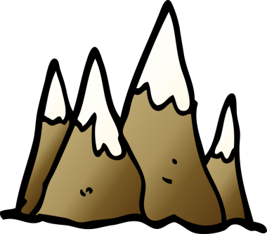 bir insan tarafından çizilmiş çizgi film karalama dağ aralığı