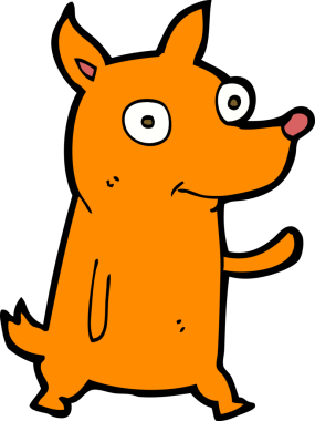 Bir insan tarafından çizilmiş küçük bir köpek.