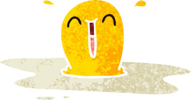 Bir insan tarafından çizilmiş retro illüstrasyon tarzı tuhaf bir çizgi film.