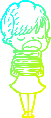 Bir insan tarafından çizilmiş bir karikatür kadın çizimi.